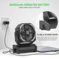 Portable Fan Battery Powered Rechargeable with LED lantern remote hanging hook