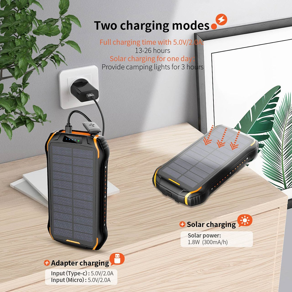 26800mah Wireless Solar Charger USB power bank