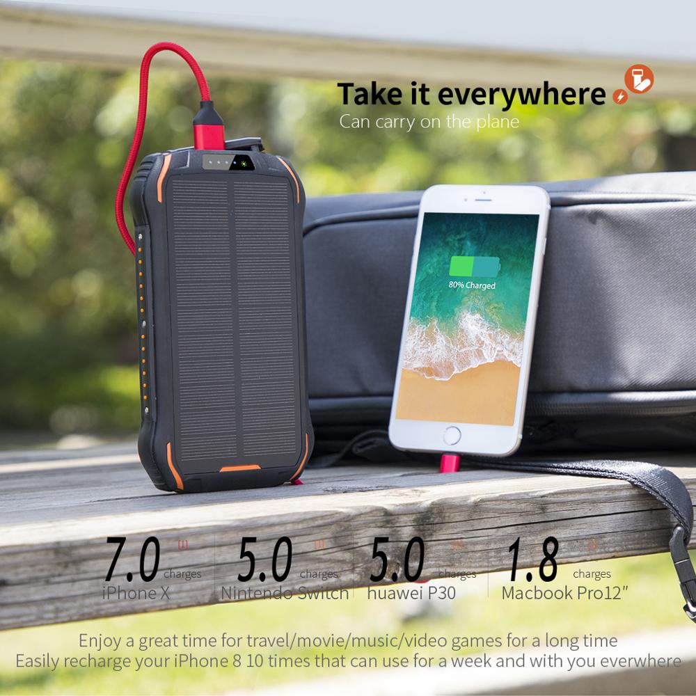 26800mah Wireless Solar Charger USB power bank