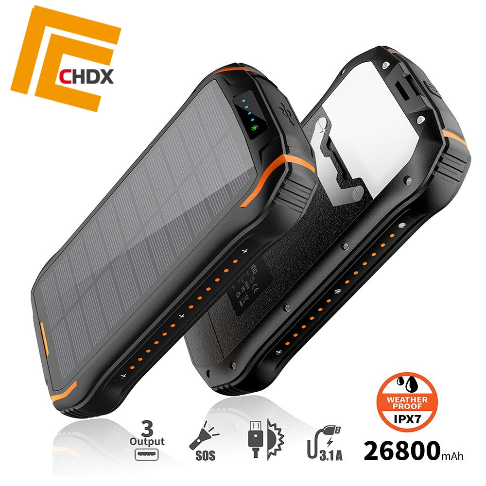 26800mah Wireless Solar Charger USB power bank